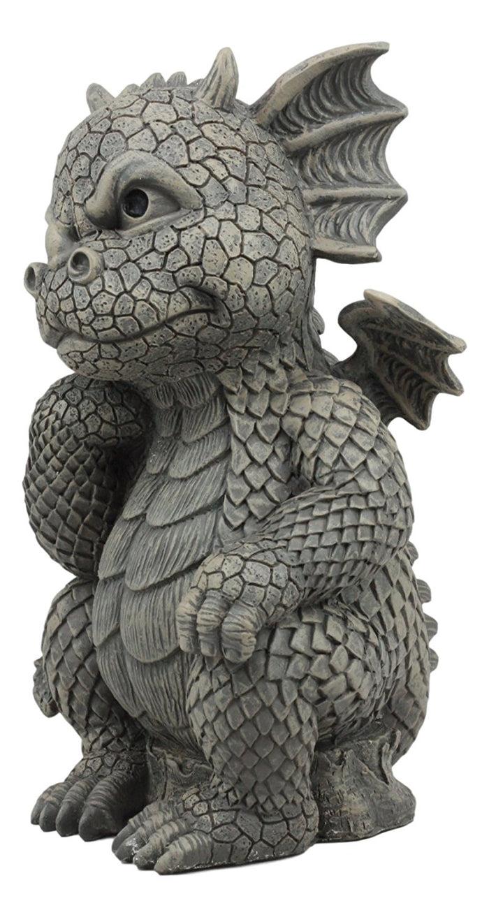Ebros Gift Ebros The Thinker Whimsical Garden Dragon Statue 10"H Cute Baby Dragon Winking Eye