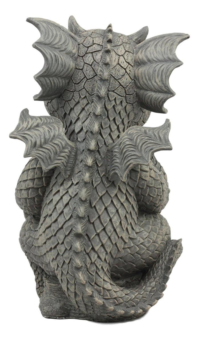Ebros Gift Ebros The Thinker Whimsical Garden Dragon Statue 10"H Cute Baby Dragon Winking Eye
