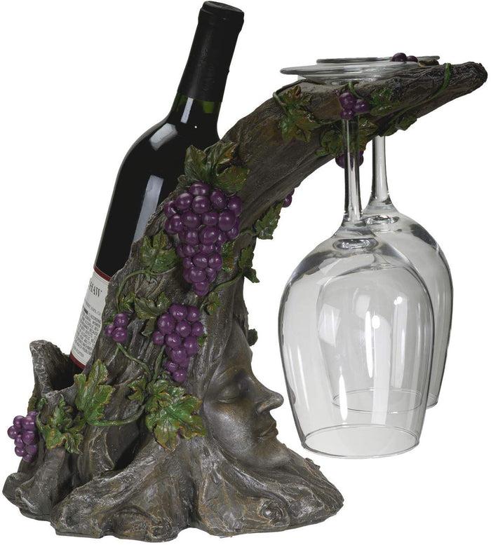ebros gift Ebros The Tree Goddess Wine and Glass Holder Resin Figurine Statue 11.5" H Decor