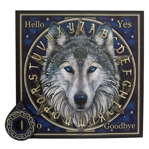 ebros gift Ebros The Wild One Celtic Gray Wolf Illustrated Ouija "Talking" Spirit Board Game With Planchette 15" by 15" Witchcraft Dark Arts