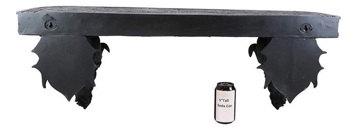 Ebros Gift Ebros The Wolf Ram Medieval Dual Dragons Stoic Faux Stone Wall Hanging Floating Shelf With Celtic Knotwork Patterns 37.5" Long Fantasy Dungeons And Dragon Themed Structural Decor