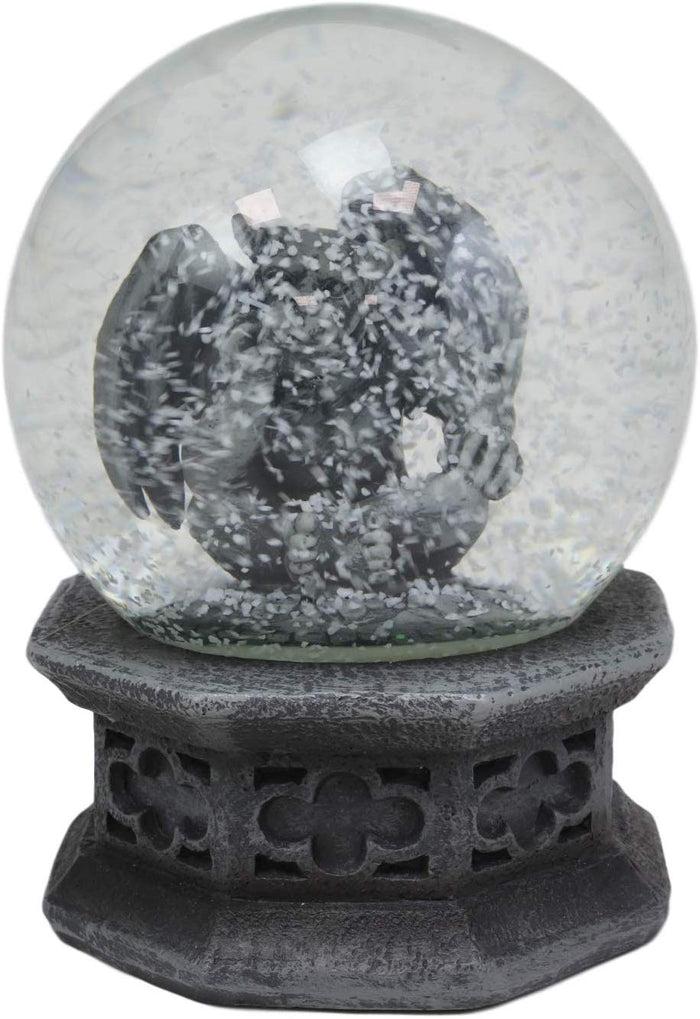 Ebros Gift Ebros Thinker Gargoyle Water Snow Globe With Pedestal Base 100mm Figurine 5"H
