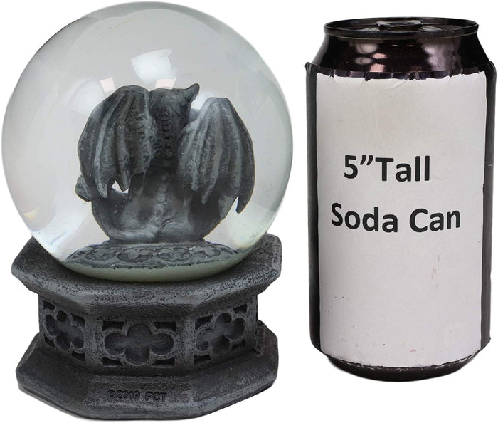 Ebros Gift Ebros Thinker Gargoyle Water Snow Globe With Pedestal Base 100mm Figurine 5"H