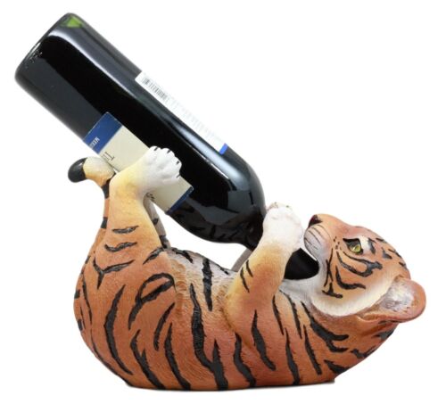 ebros gift Ebros Thirsty Baby Bengal Tiger Cub Wine Bottle Holder Figurine 10"L Giant Cat Hunter
