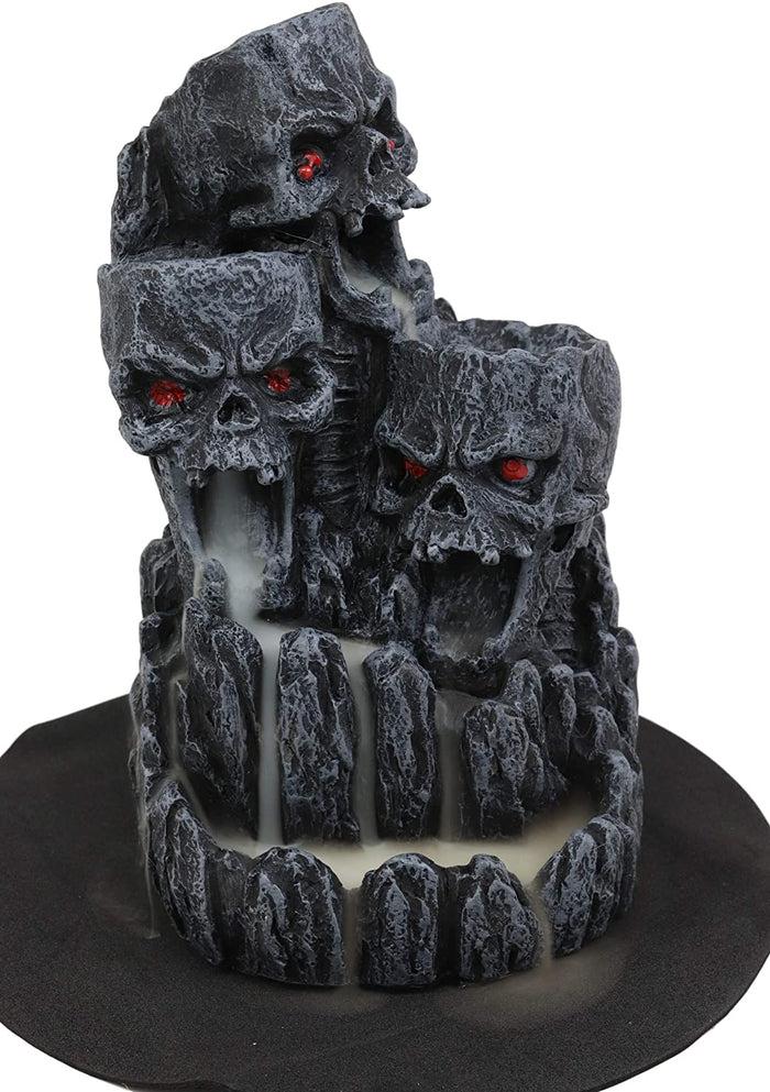 Ebros Gift Ebros Three Screaming Skulls Death Mountain Cave Backflow Incense Burner Statue