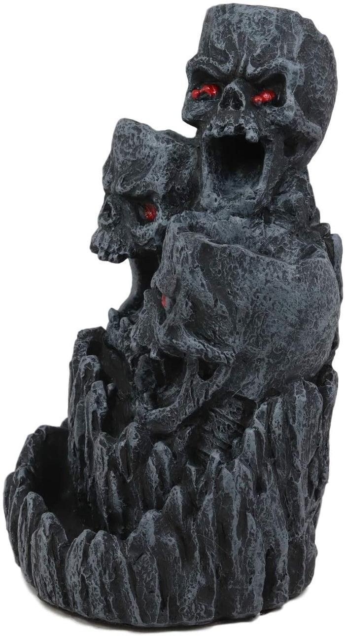 Ebros Gift Ebros Three Screaming Skulls Death Mountain Cave Backflow Incense Burner Statue