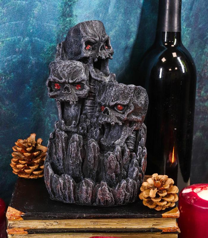 ebros gift Ebros Three Screaming Skulls Death Mountain Cave Backflow Incense Burner Statue