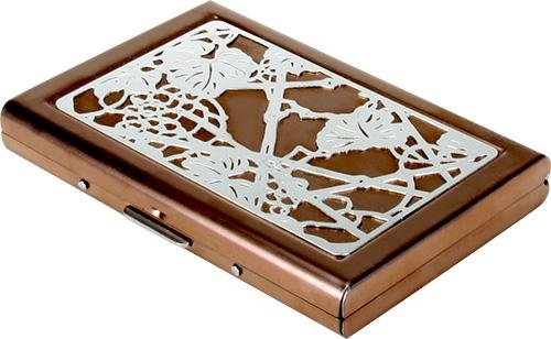 ebros gift Ebros Tiffany Grapevine Credit Card Case Stainless Steel ID Credit Card Case With RFID Blocking Technology