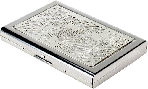 ebros gift Ebros Tiffany Pine Needle Credit Card Case Stainless Steel ID With RFID Blocking