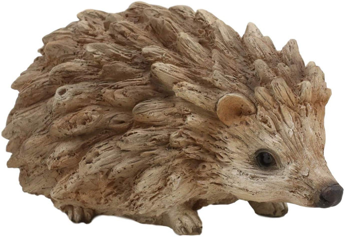 ebros gift Ebros Tiki Totem Baby Hedgehog Garden Resin Statue 5.75"L Faux Driftwood Finish