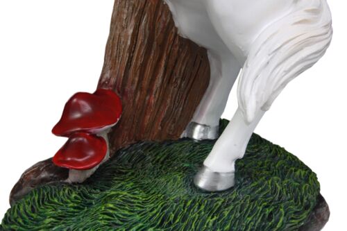 Ebros Gift Ebros Toadstool Gnome Riding Unicorn Statue 14"Tall Alexander & Bucephalus Pose