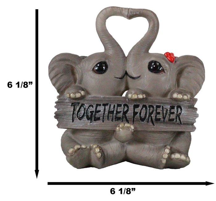 Ebros Gift Ebros Together Forever Anniversary Elephant Couple With Heart Shaped Trunks Statue