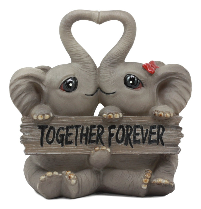 Ebros Gift Ebros Together Forever Anniversary Elephant Couple With Heart Shaped Trunks Statue