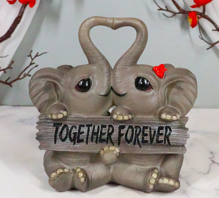 ebros gift Ebros Together Forever Anniversary Elephant Couple With Heart Shaped Trunks Statue