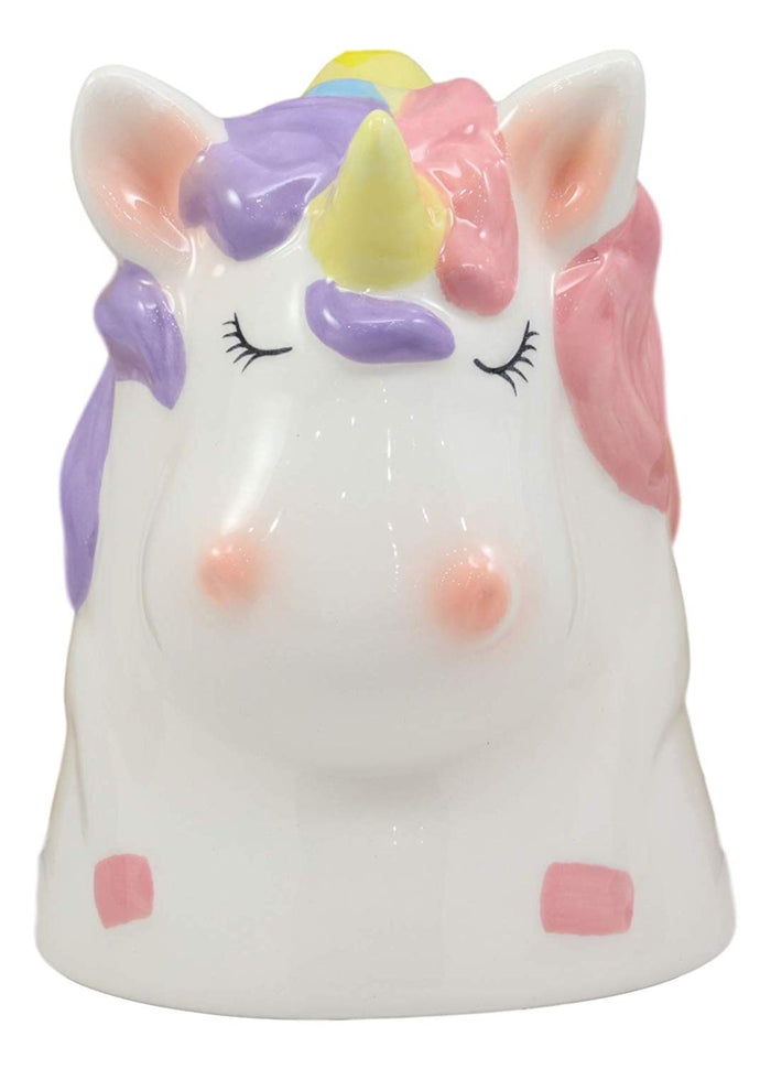 Ebros Gift Ebros Topsy Turvy Ceramic Mystical Rainbow Unicorn Smart Coffee Mug Drink Cup 11oz