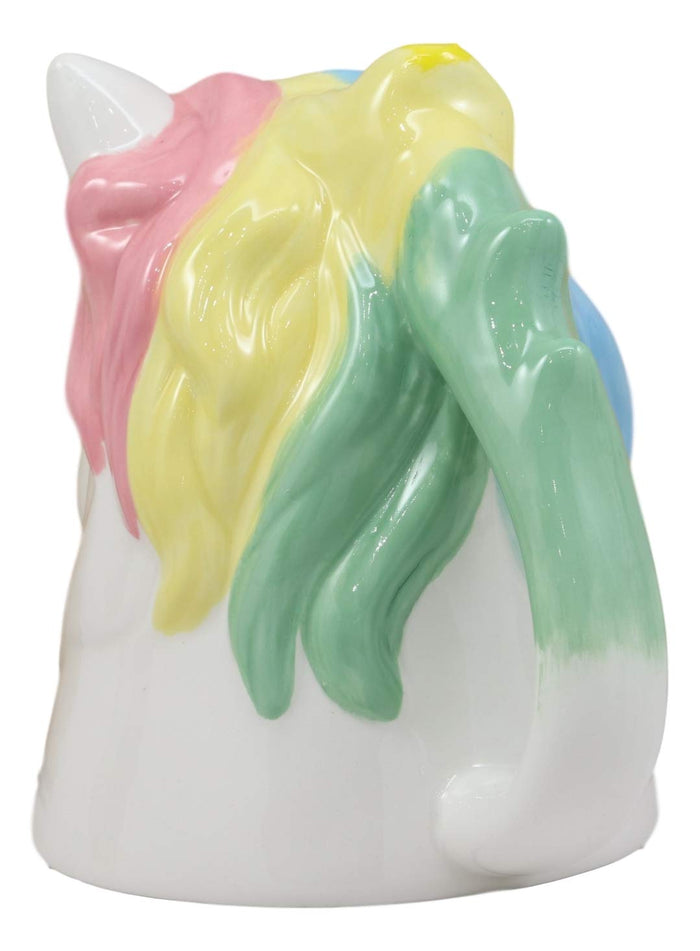 Ebros Gift Ebros Topsy Turvy Ceramic Mystical Rainbow Unicorn Smart Coffee Mug Drink Cup 11oz