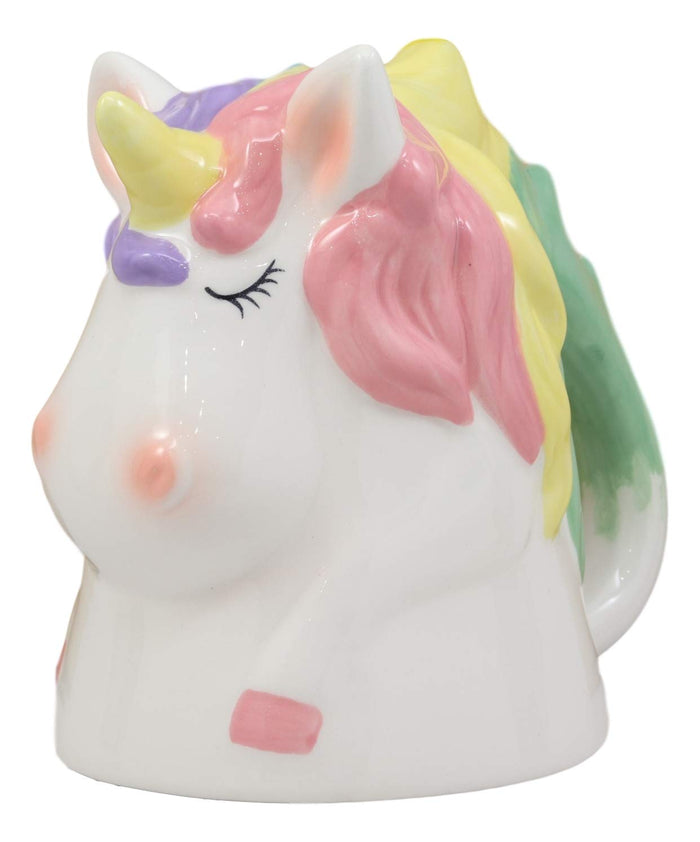 ebros gift Ebros Topsy Turvy Ceramic Mystical Rainbow Unicorn Smart Coffee Mug Drink Cup 11oz