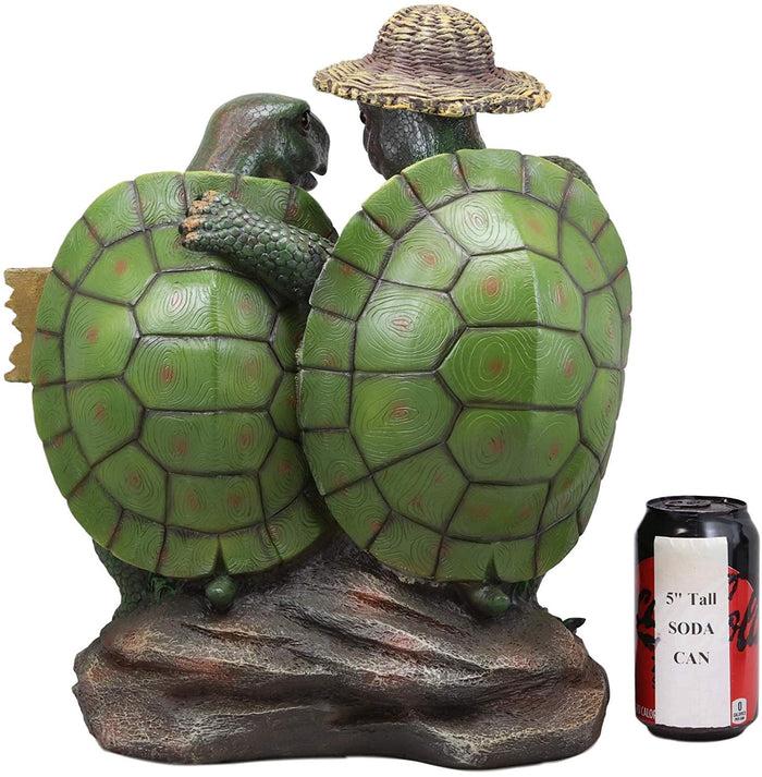 Ebros Gift Ebros Tortoise Lovers Solar LED Lantern Light SHELLO Greeting Sign Statue 15"H