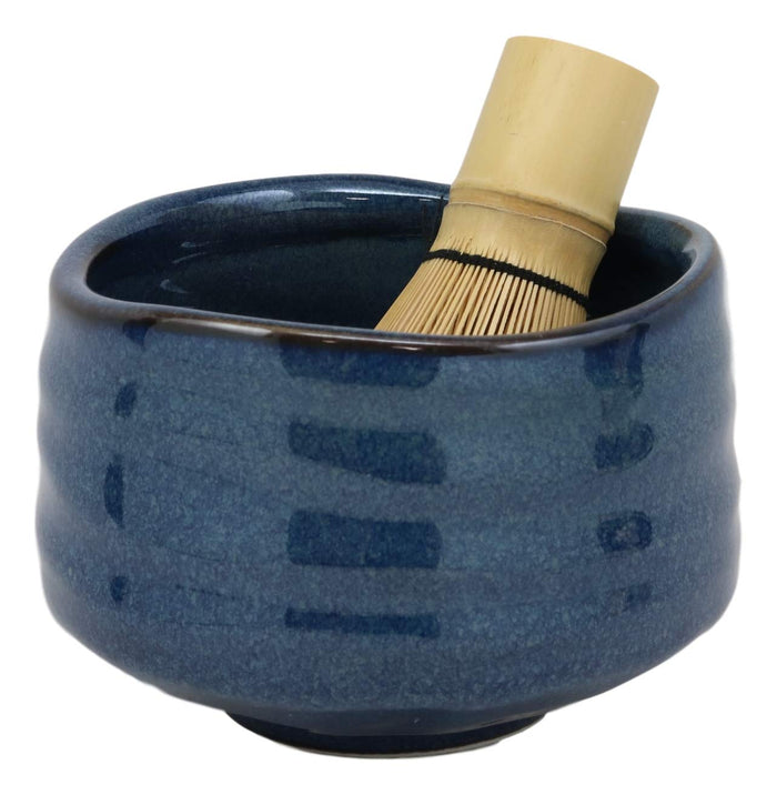 Ebros Gift Ebros Traditional Japanese Glazed Ceramic Matcha Tea Bowl 21oz With Bamboo Whisk