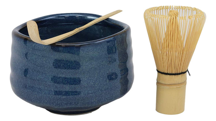 ebros gift Ebros Traditional Japanese Glazed Ceramic Matcha Tea Bowl 21oz With Bamboo Whisk