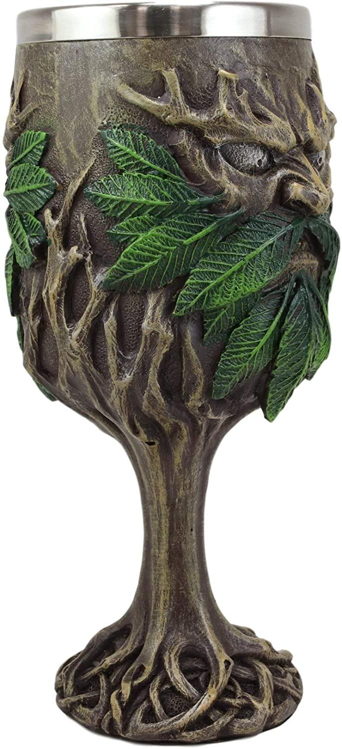 Ebros Gift Ebros Tree Forest Spirit Ent Greenman Deity Wine Goblet Chalice Cup Figurine 7oz
