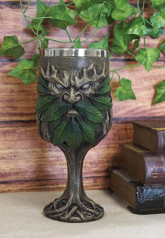 ebros gift Ebros Tree Forest Spirit Ent Greenman Deity Wine Goblet Chalice Cup Figurine 7oz