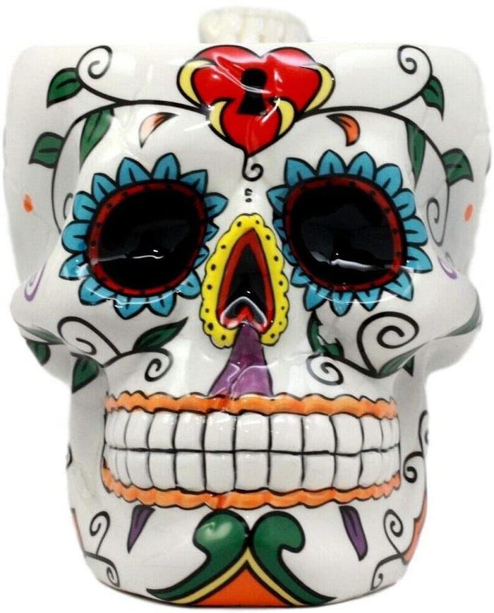 Ebros Gift Ebros Tribal Day Of The Dead Love Lock Sugar Skull Drink Coffee Mug Cup Ceramic