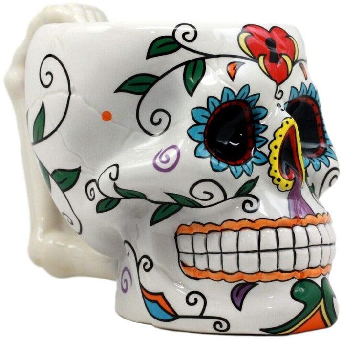 Ebros Gift Ebros Tribal Day Of The Dead Love Lock Sugar Skull Drink Coffee Mug Cup Ceramic