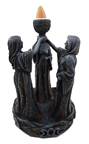Ebros Gift Ebros Triple Goddess Maiden Mother & Crone Backflow Cone Incense Burner