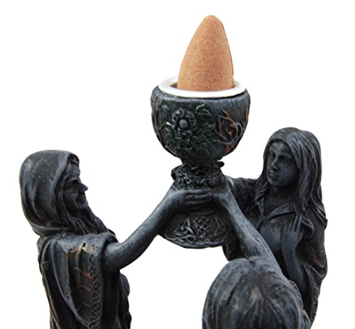 Ebros Gift Ebros Triple Goddess Maiden Mother & Crone Backflow Cone Incense Burner