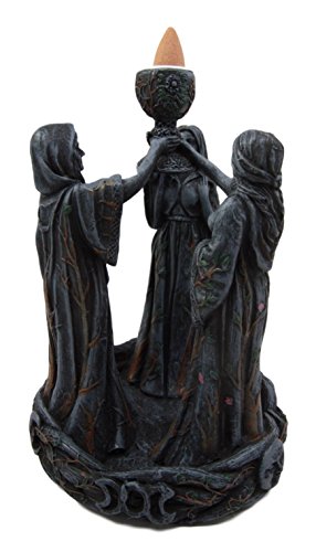 Ebros Gift Ebros Triple Goddess Maiden Mother & Crone Backflow Cone Incense Burner