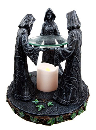 Ebros Gift Ebros Triple Goddess Maiden Mother & Crone Candle Holder Oil Wax Warmer Diffuser 5.8"H