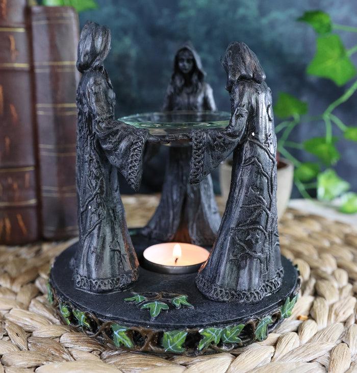 ebros gift Ebros Triple Goddess Maiden Mother & Crone Candle Holder Oil Wax Warmer Diffuser 5.8"H