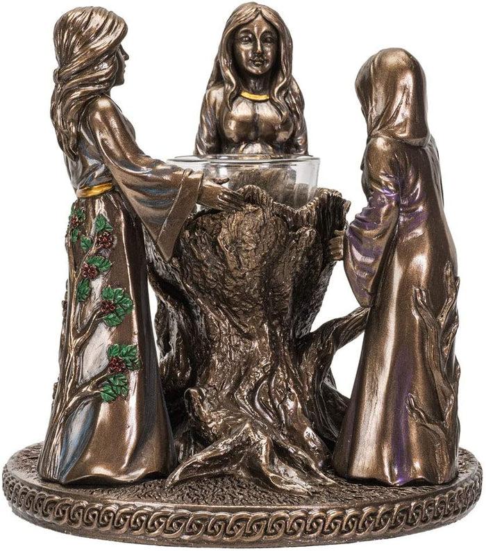Ebros Gift Ebros Triple Goddess Mother Maiden Crone Candle Holder Home Decor Figurine