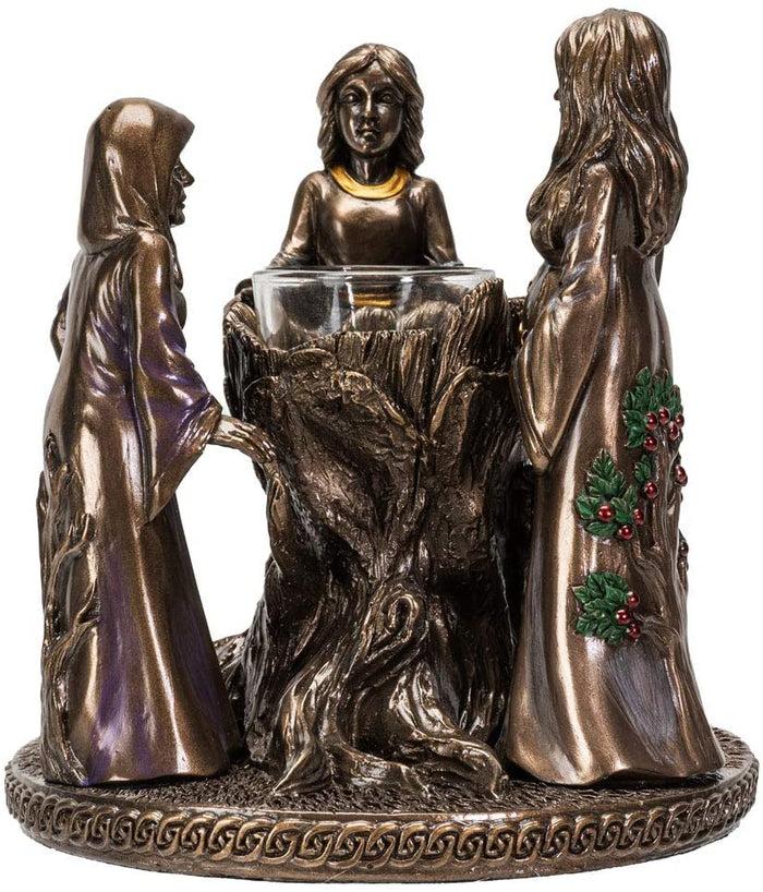 Ebros Gift Ebros Triple Goddess Mother Maiden Crone Candle Holder Home Decor Figurine