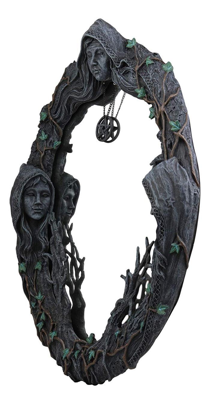 Ebros Gift Ebros Triple Goddess Mother Maiden Crone Wall Hanging Mirror Plaque 17" Tall