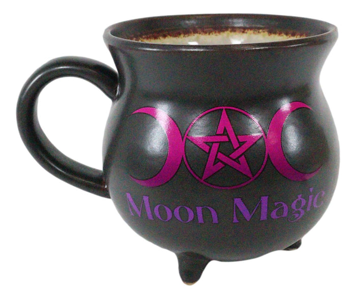 Ebros Gift Ebros Triple Moon Magic Witch Cauldron Reduction Fired Ceramic Large Mug Or Bowl 32oz