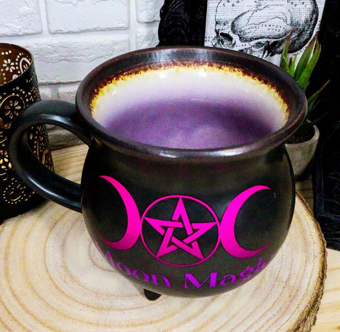 ebros gift Ebros Triple Moon Magic Witch Cauldron Reduction Fired Ceramic Large Mug Or Bowl 32oz