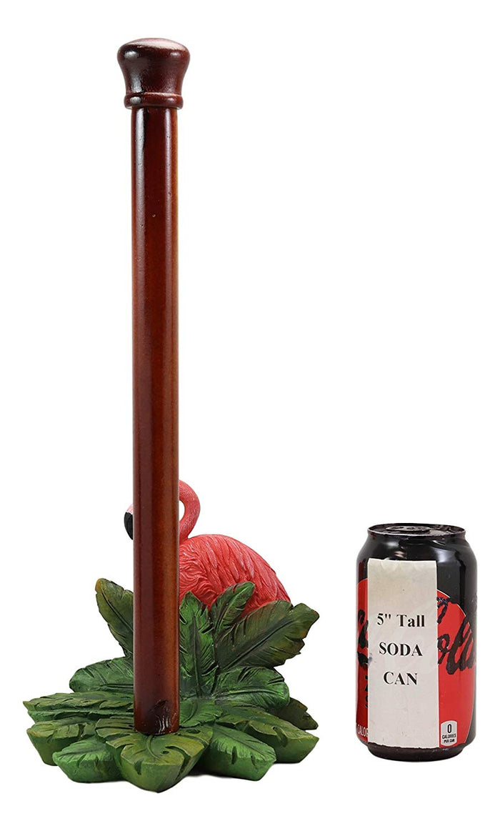 Ebros Gift Ebros Tropical Birds Of Paradise Graceful Pink Flamingo Paper Towel Holder 15" T