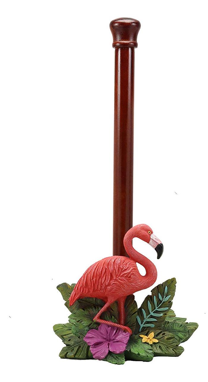 Ebros Gift Ebros Tropical Birds Of Paradise Graceful Pink Flamingo Paper Towel Holder 15" T