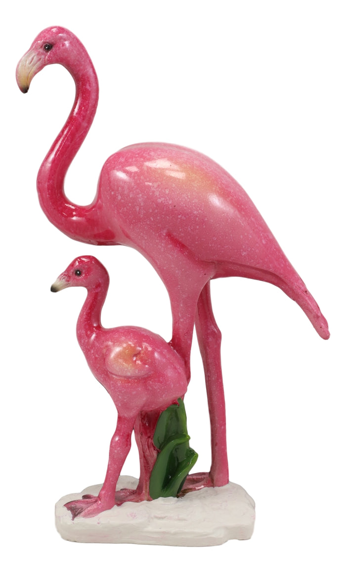 Ebros Gift Ebros Tropical Rainforest Birds Pink Flamingo Mother W/ Chick Family Figurine