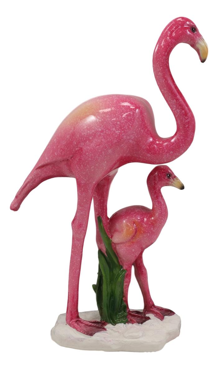 Ebros Gift Ebros Tropical Rainforest Birds Pink Flamingo Mother W/ Chick Family Figurine