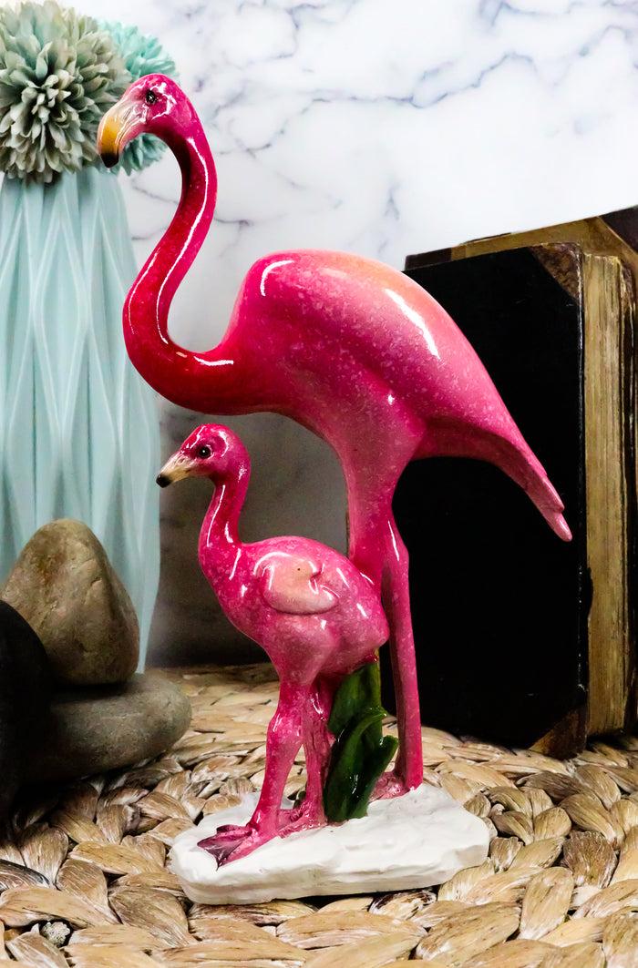ebros gift Ebros Tropical Rainforest Birds Pink Flamingo Mother W/ Chick Family Figurine