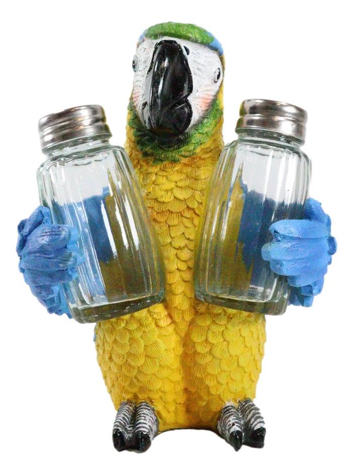 Ebros Gift Ebros Tropical Rainforest Blue Scarlet Macaw Parrot Salt Pepper Shakers Holder