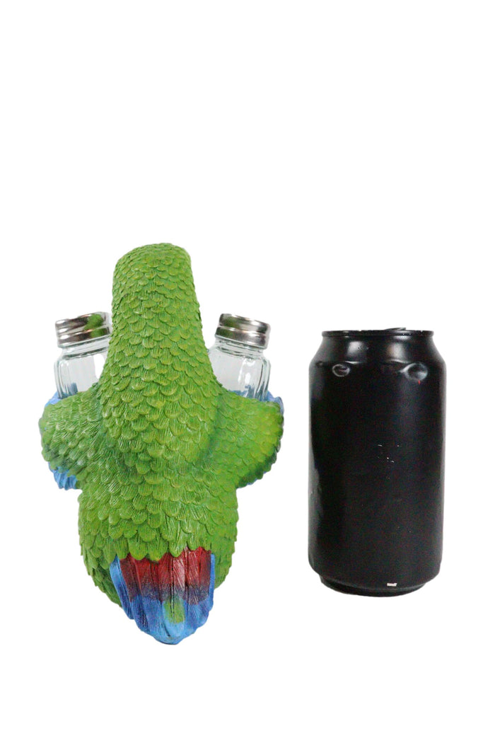 Ebros Gift Ebros Tropical Rainforest Green Military Macaw Parrot Salt Pepper Shakers Holder