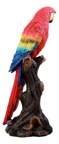Ebros Gift Ebros Tropical Rainforest Paradise Bird Scarlet Macaw Parrot Perching On Branch Statue