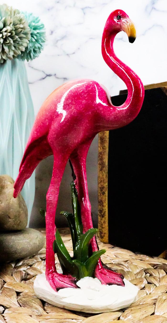 ebros gift Ebros Tropical Rainforest Paradise Pink Flamingo Bird Decorative Statue 8"H