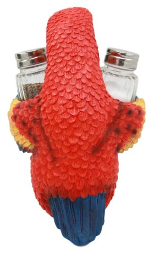 Ebros Gift Ebros Tropical Rainforest Red Scarlet Macaw Parrot Salt Pepper Shakers Holder