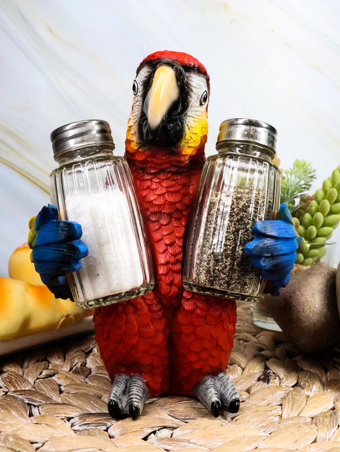 ebros gift Ebros Tropical Rainforest Red Scarlet Macaw Parrot Salt Pepper Shakers Holder