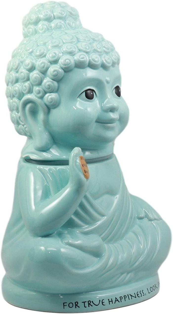 Ebros Gift Ebros "True Happiness" Enlightenment Medicine Buddha Ceramic Cookie Jar 10.75"H